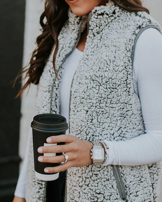 Faux Fur Sherpa Fleece Vest N1621