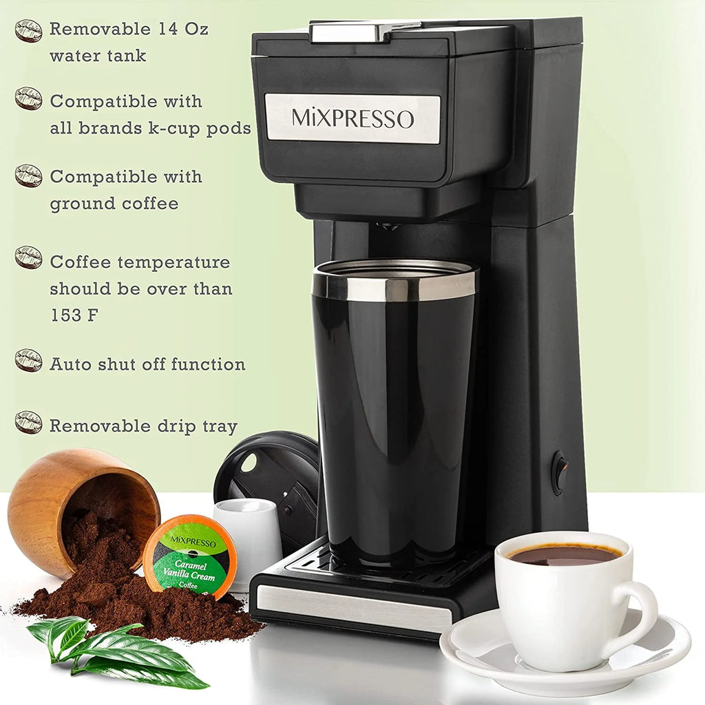 Single Serve Coffee Maker with 14oz Travel Mug J508125