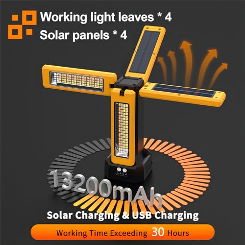 Rechargeable Solar Work Light with Folding Stand and Carrying Bag B567225