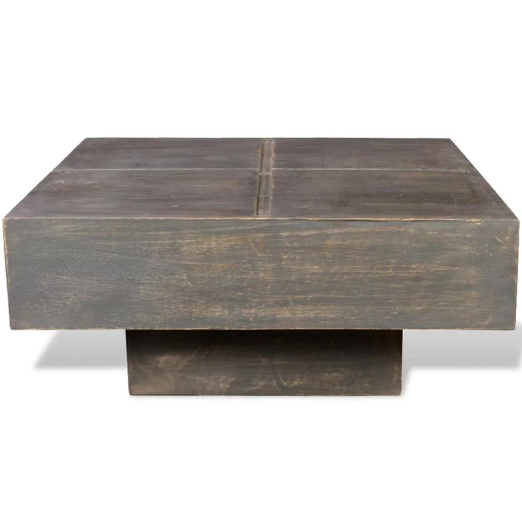 Dark Brown Square Solid Mango Wood Coffee Table C56463