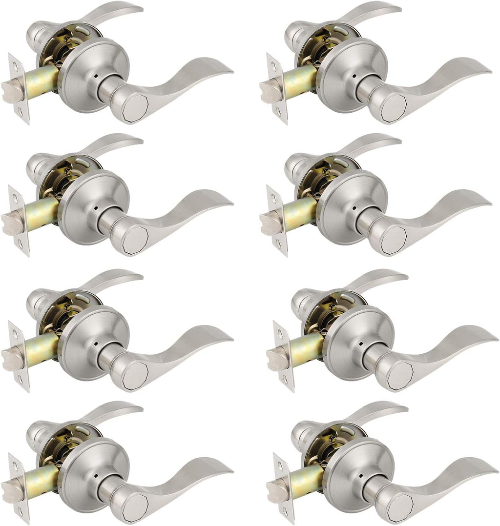 6 Pack Non-Locking Satin Nickel Door Lever Set U55482