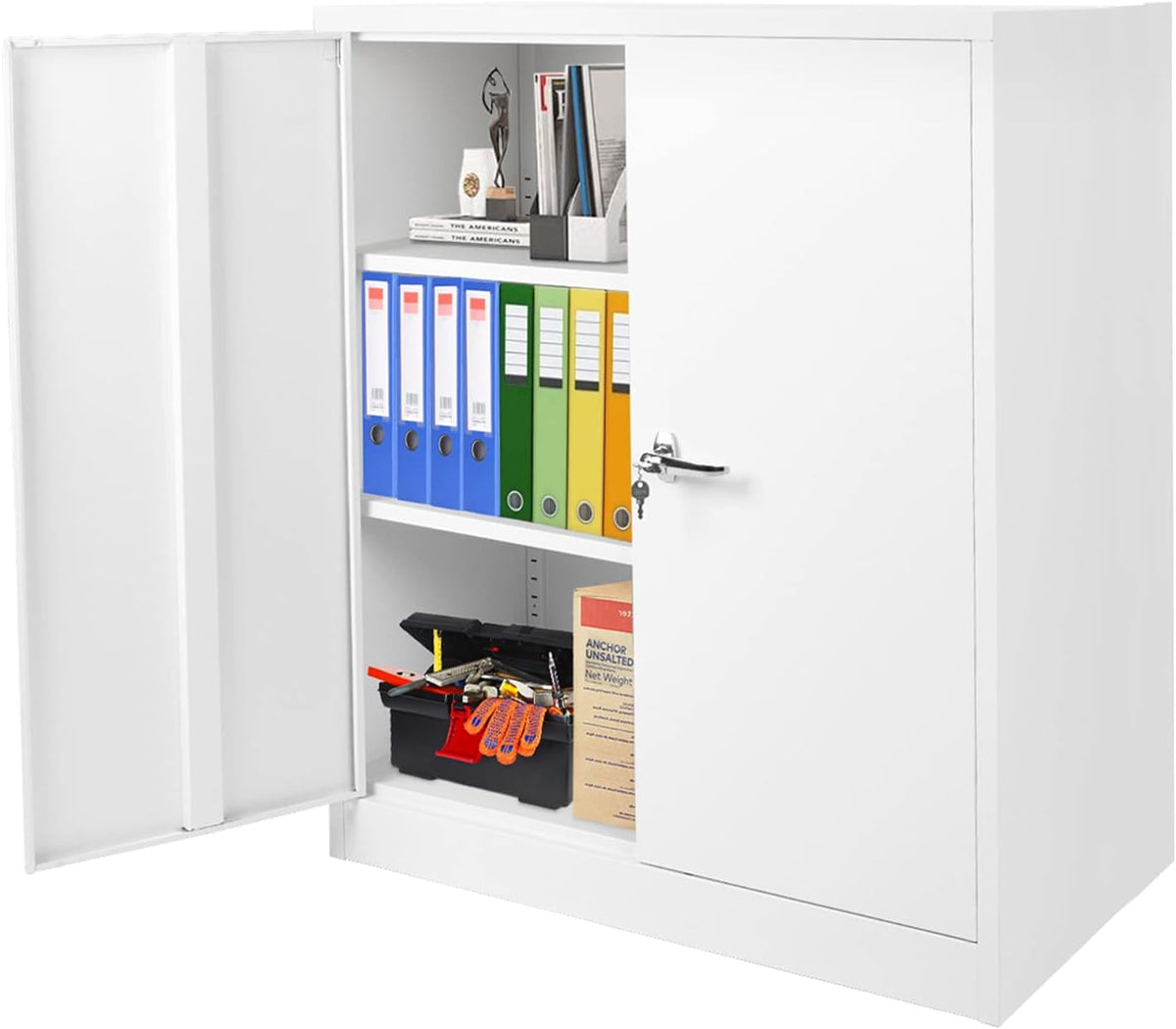 Locking Metal Cabinet with 2 Doors, 4 Adjustable Shelves, 72" G40400