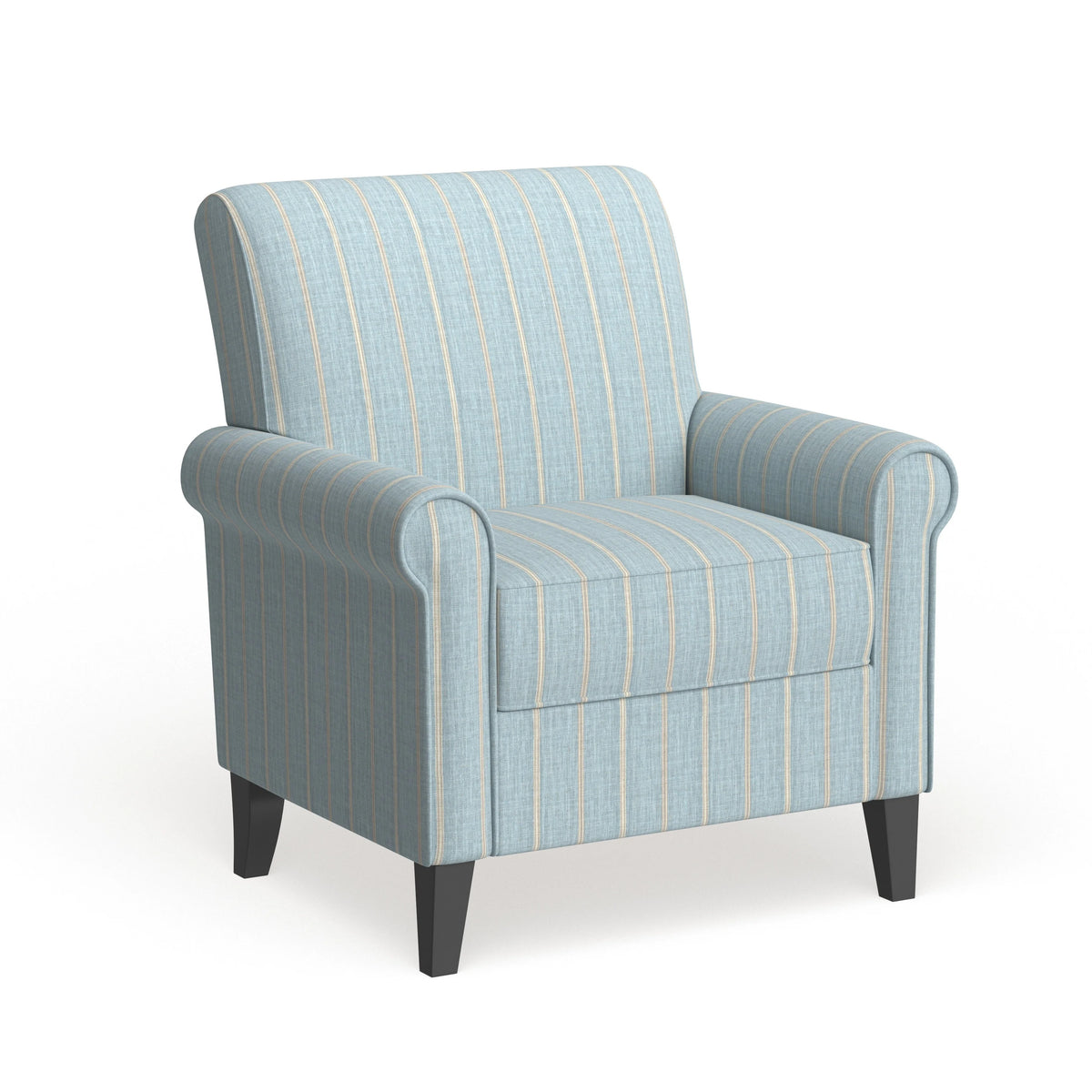 Turquoise Stripe Rolled Arm Chair F923