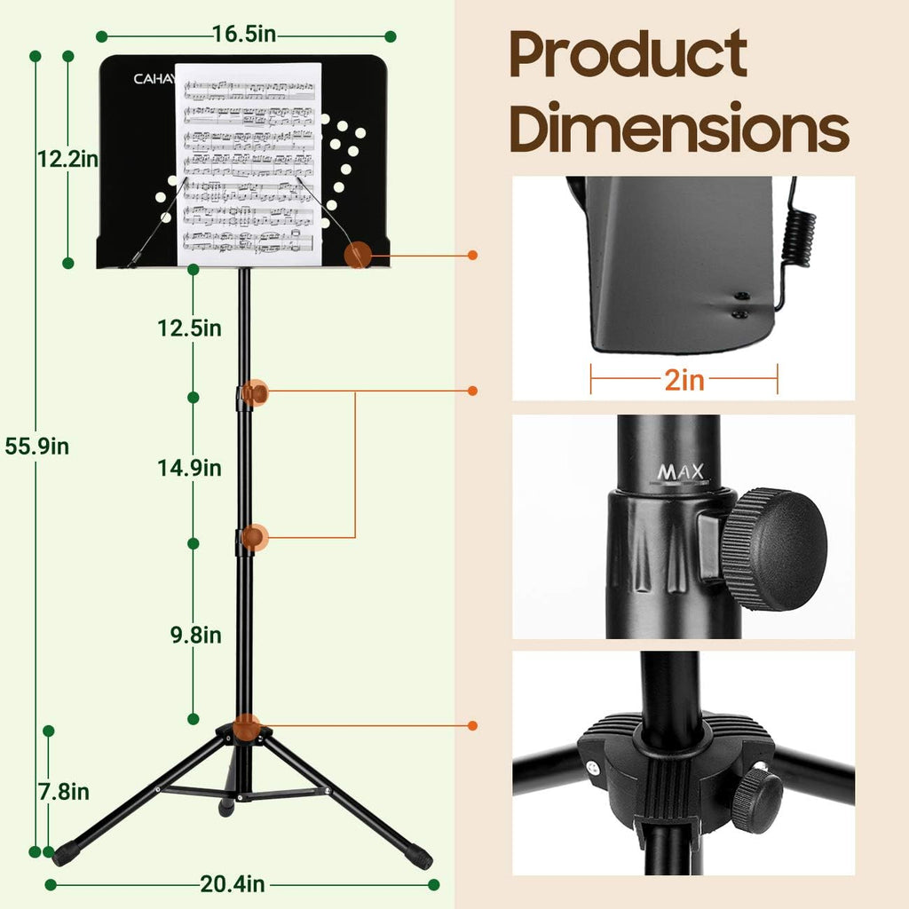 2 in 1 Foldable Sheet Music Stand with Carrying Bag U342