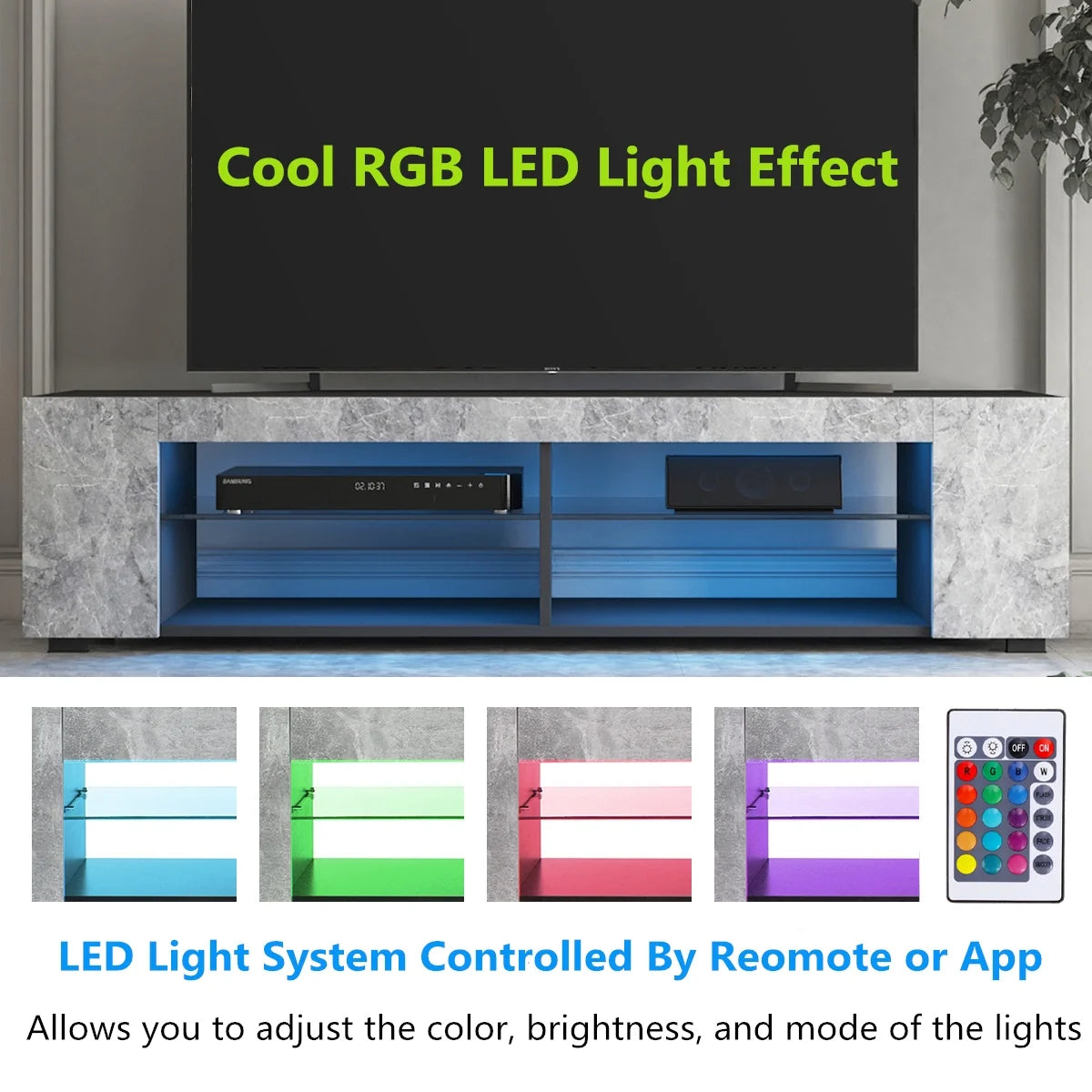 65 inch TV Stand with LED Lights X426