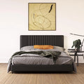 Black Faux Leather Upholstered Full Platform Bed with Tufted Headboard M280811