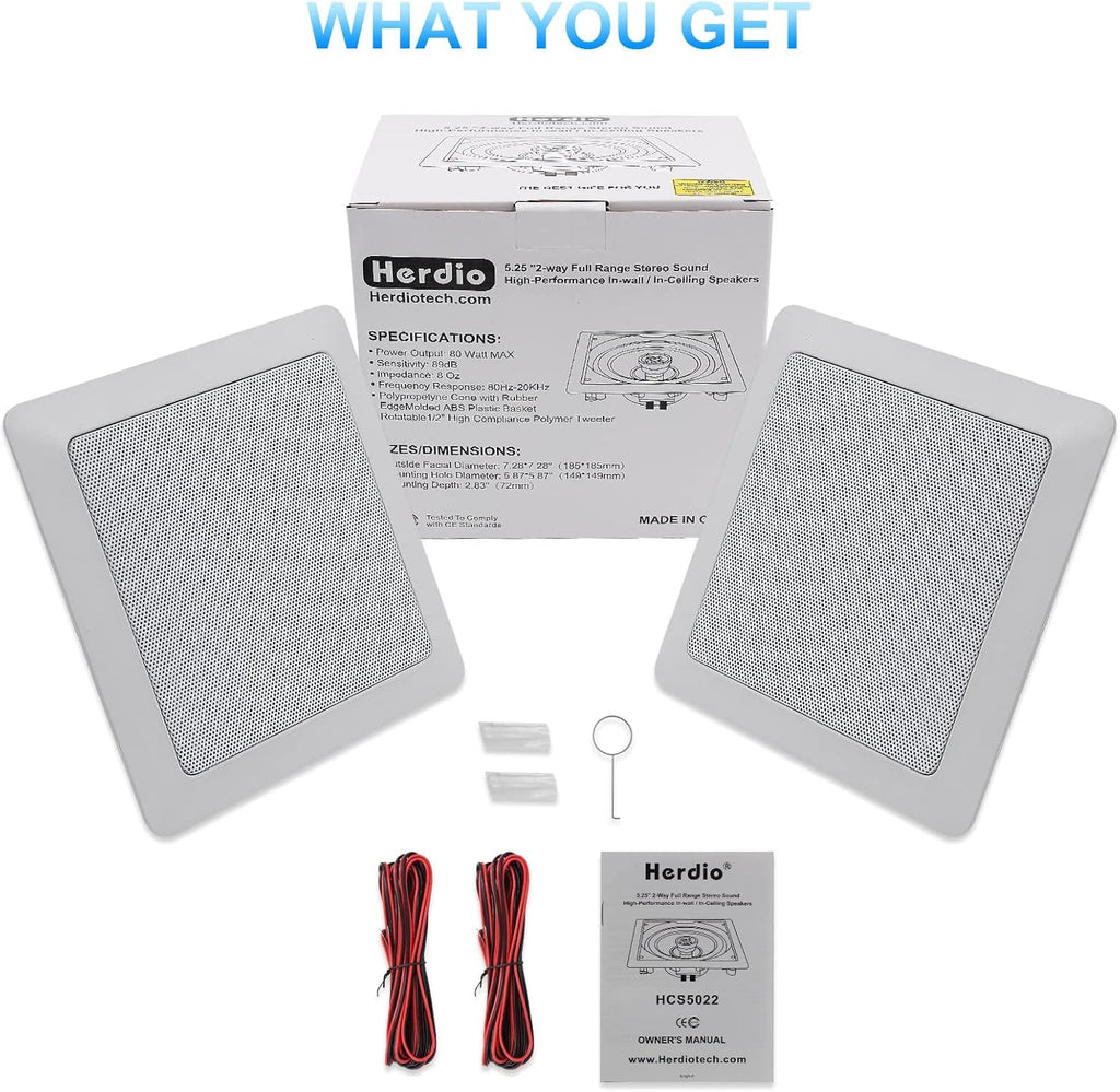5.25 Inch 160W Flush Mount Ceiling Speakers Pack of 2 K55970