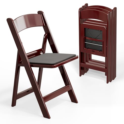 White 4 PC Resin Folding Chairs with Cushion W6508