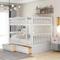 Pine Wood Full-Over-Full Bunk Bed with Storage Z7138