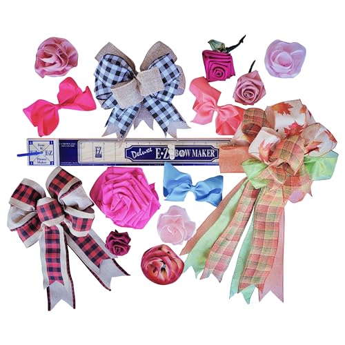 Bow Maker with Flower Attachment Tool Kit for Ribbon Crafts D98698