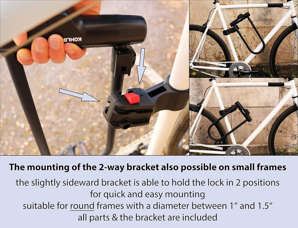 Large Bicycle U Lock with 67” Cable, Pack of 2 N35117