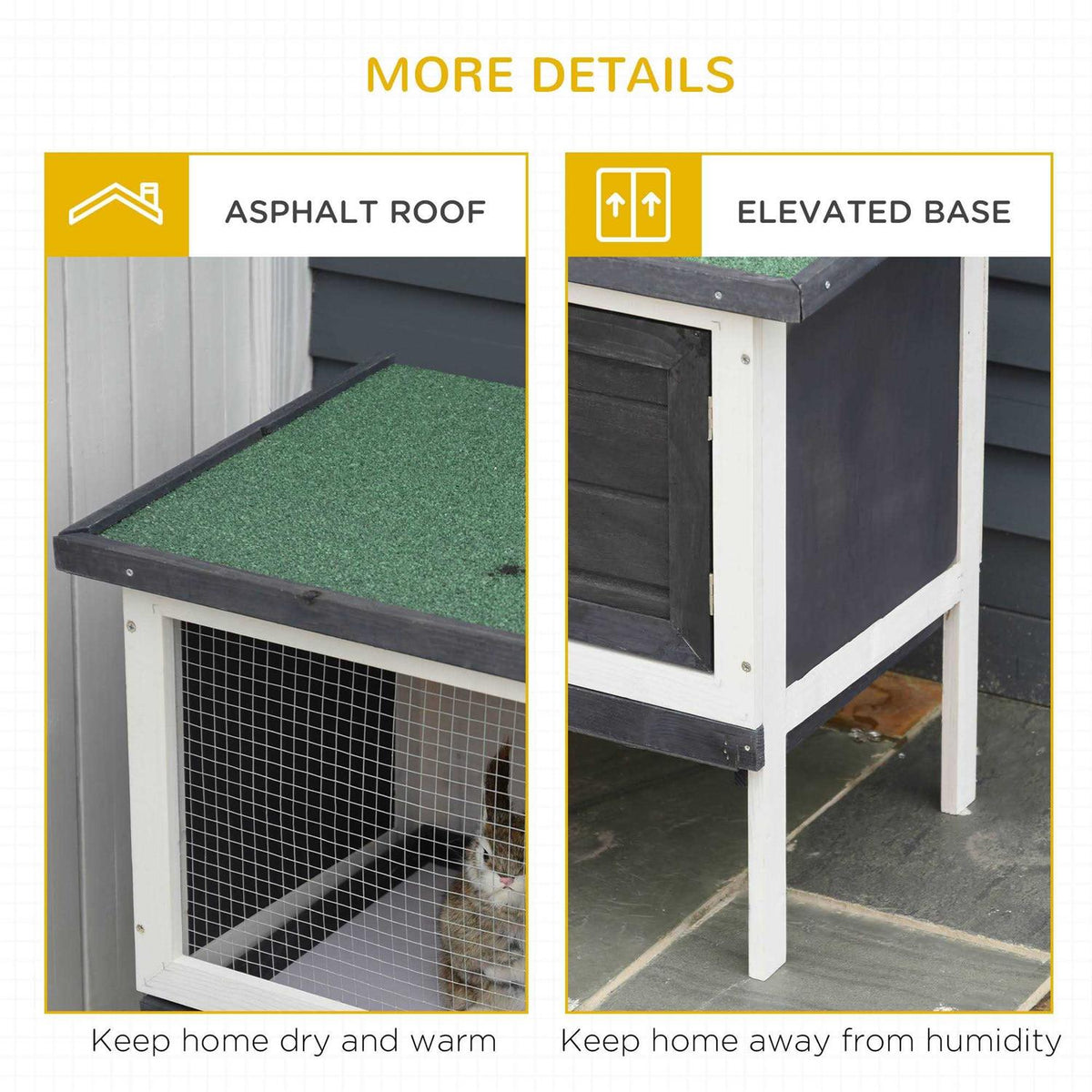 Wooden Rabbit Hutch with Pull-Out Tray S7493