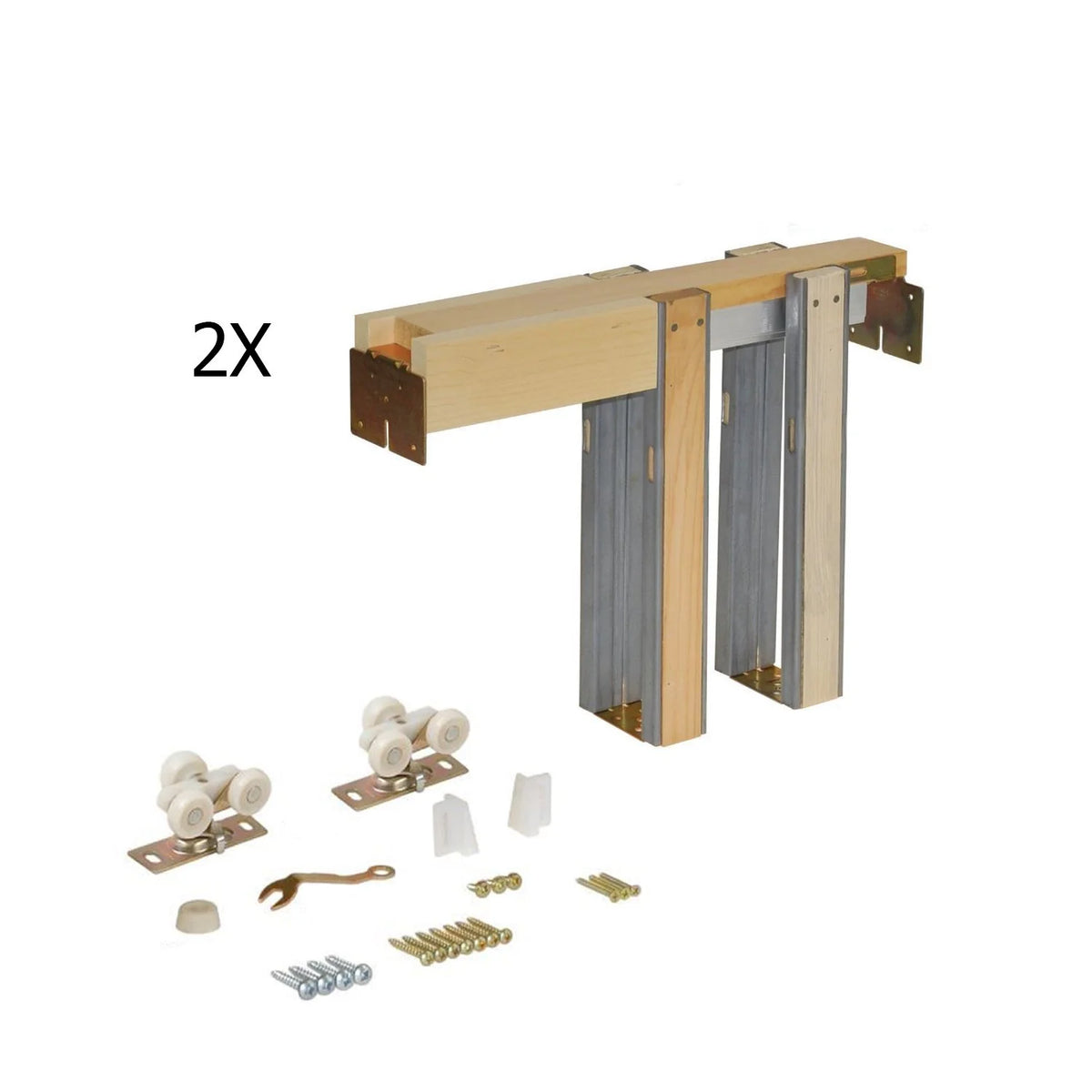 Sliding French Double Pocket Doors 36 x 96 inches White MDF Interior Doors N297