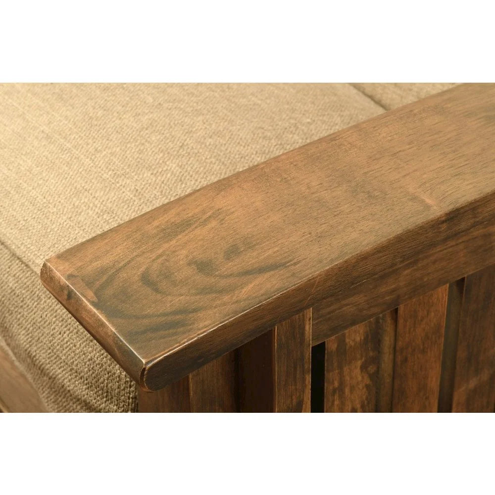 Rustic Walnut Futon Frame & Storage Drawers Full Size Y129507