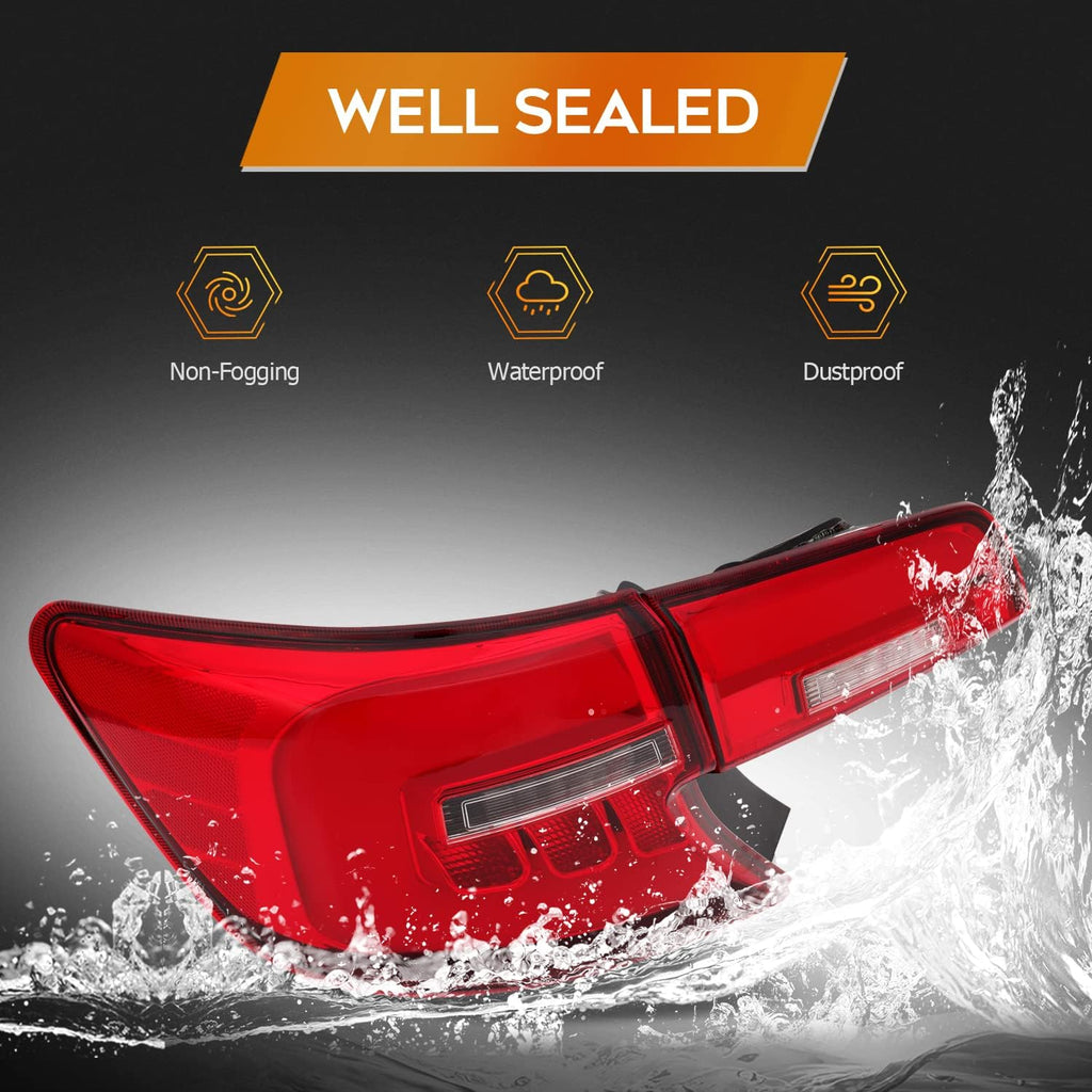 Tail Light Assembly Black Housing Red Lens E4434