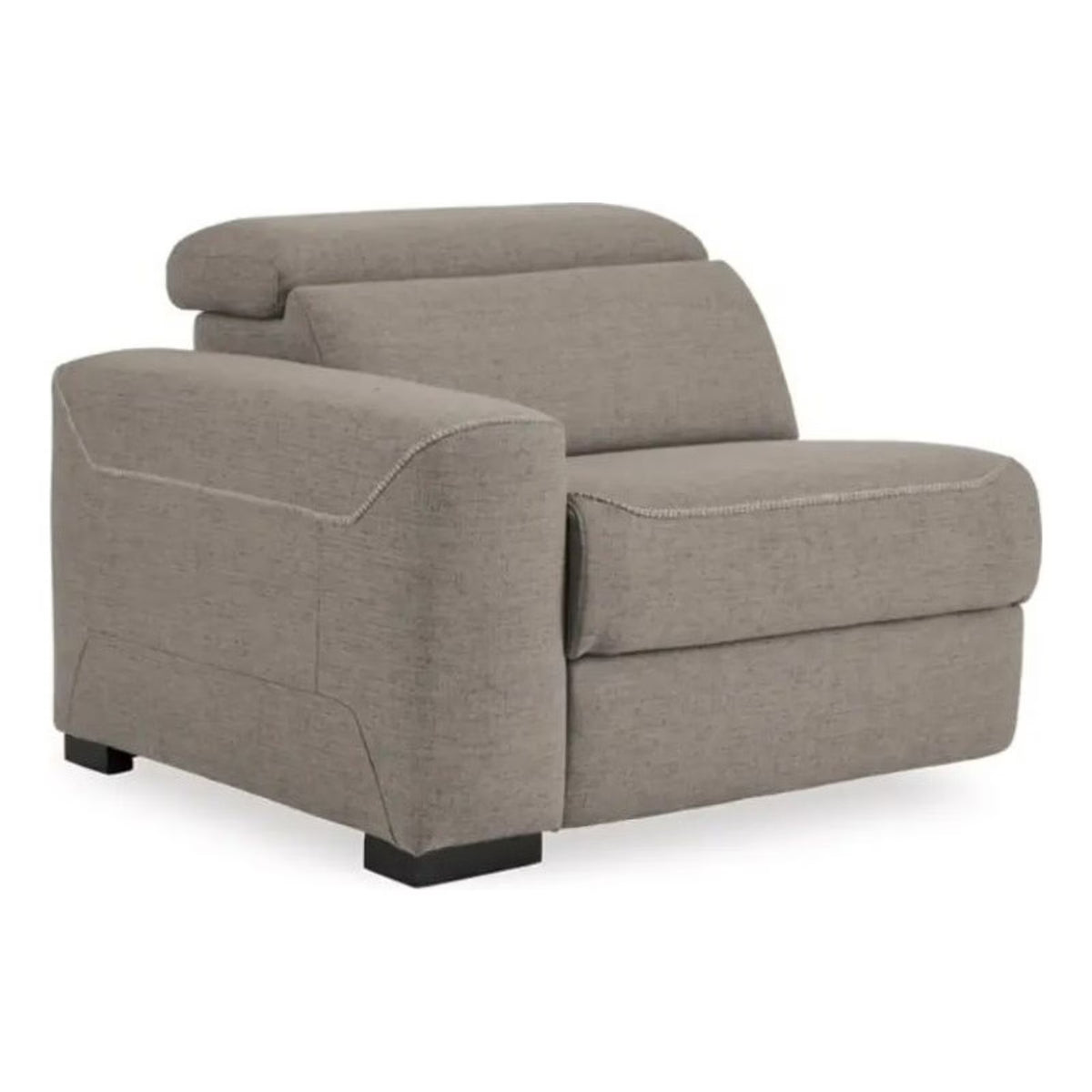 Fabric Upholstered Left Arm Facing Power Recliner Gray O71038