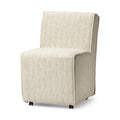 Cream-Toned Fabric Dining Chair with Wooden Base P622