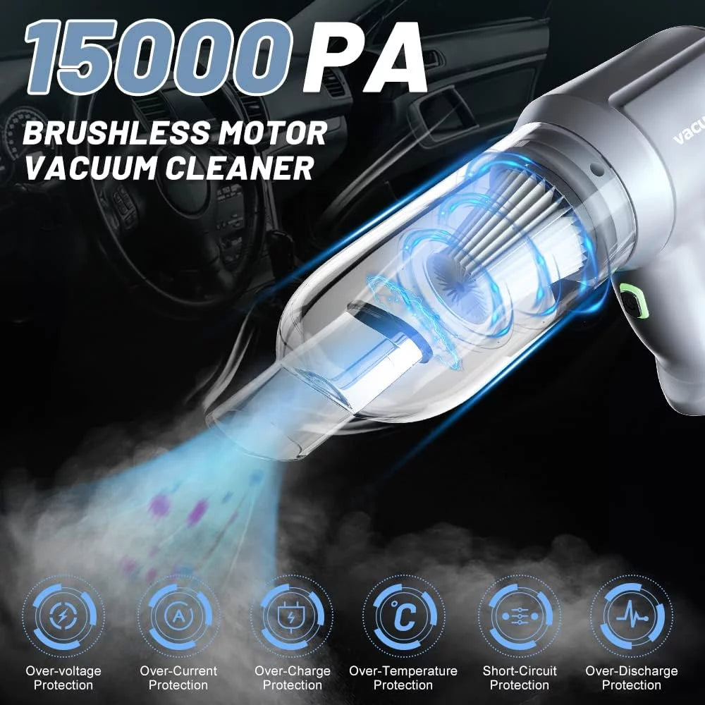 Cordless Handheld Vacuum 15KPA Car Vacuum Cleaner with Filter K9894