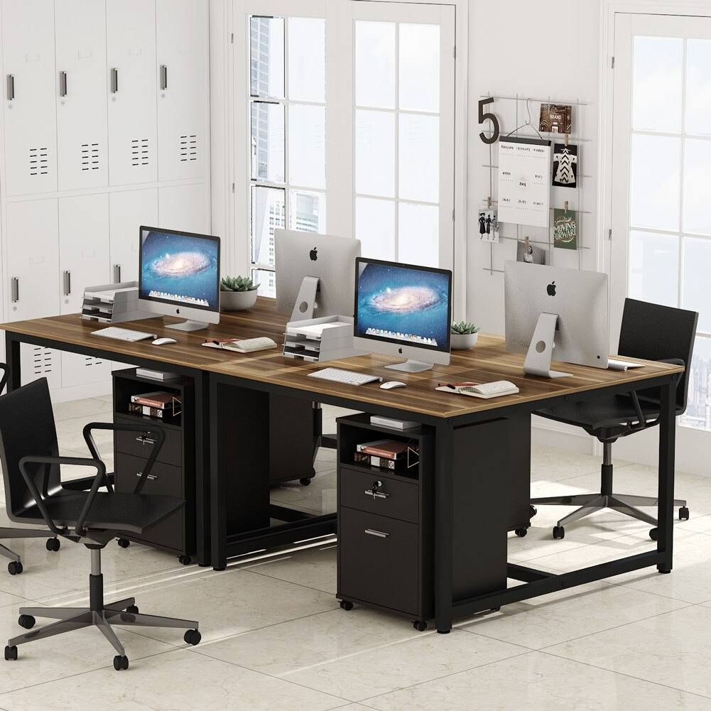 Black 2 Drawer Mobile File Cabinet with Lock F9345
