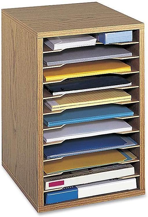 Gray 11 Compartment Vertical Desktop Sorter D57256