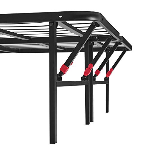 Black Twin Size Metal Platform Bed Frame with Storage I1758