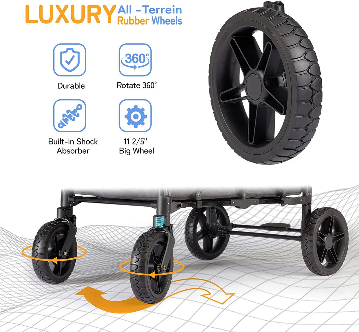 4 Seater Stroller Wagon with UV-Protection Canopy J707