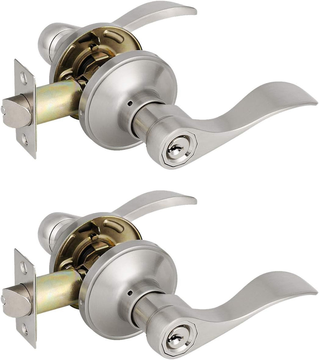 6 Pack Non-Locking Satin Nickel Door Lever Set U55482