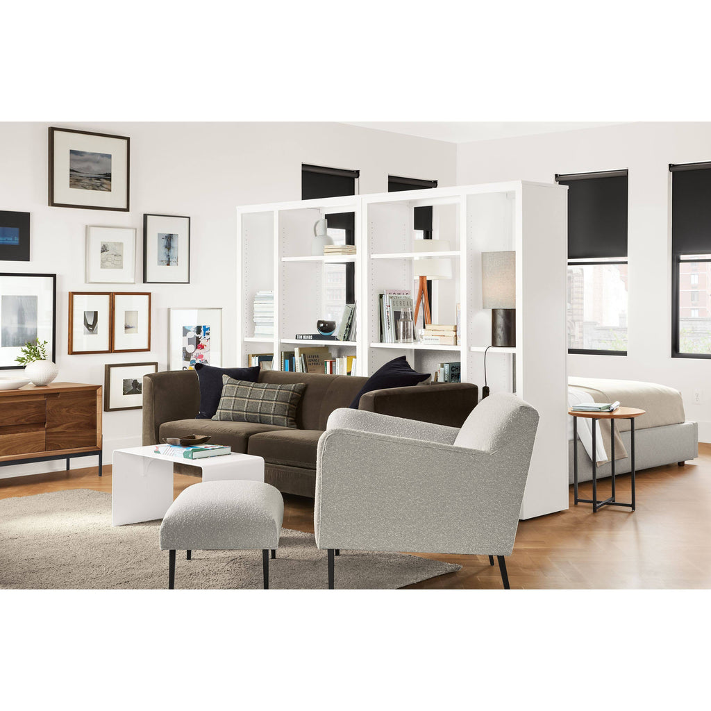 Modern Classic Round End Table with Recycled Natural Steel and Satin Etched Tempered Glass Top N132534