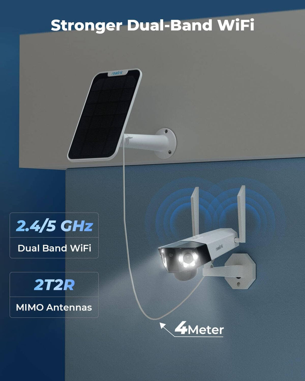 2K Security Battery Camera Outdoor Wireless Solar with Dual Lens U76209