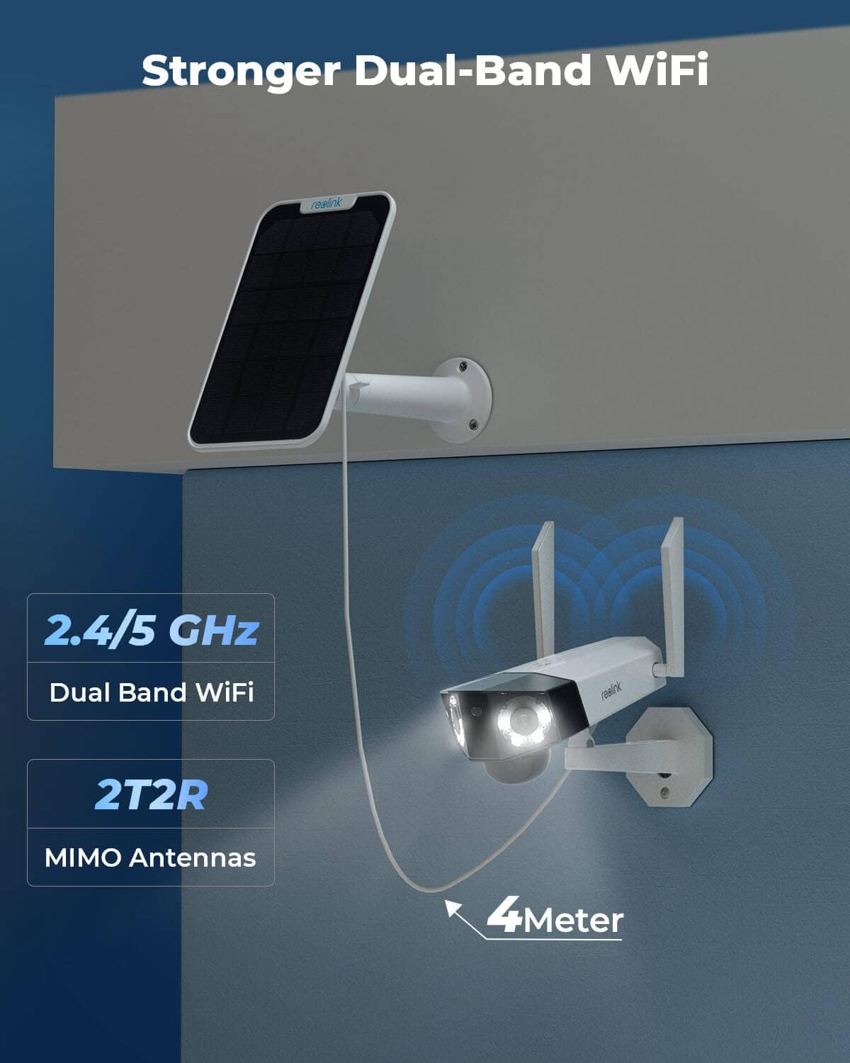 2K Security Battery Camera Outdoor Wireless Solar with Dual Lens U76209