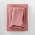California King 100% Washed Linen Solid Sheet Set Rose O88421