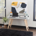 2-Drawer Desk, Natural and White Finish U17644