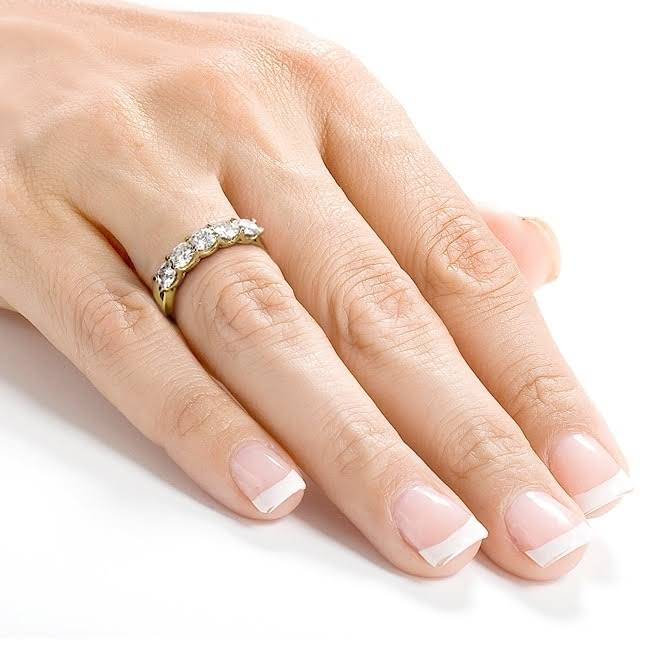14K Yellow Gold Moissanite Bridal Wedding Band R64772