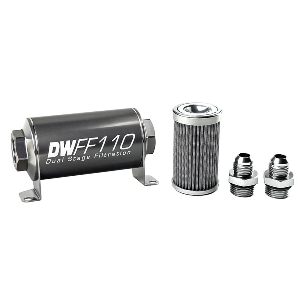 Stainless Steel 8AN 100 Micron Universal Inline Fuel Filter Housing Kit M70665