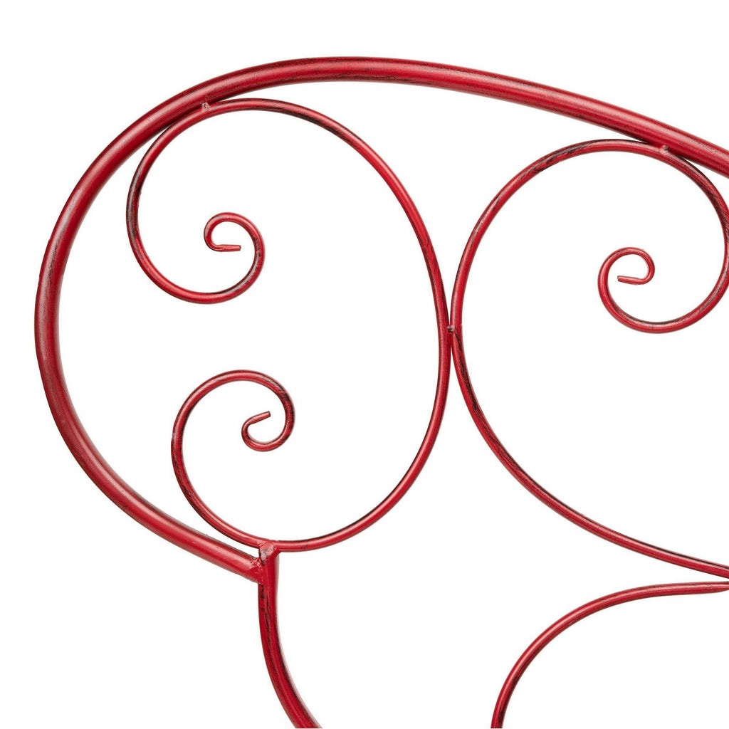 Red Butterfly Metal Bench X681