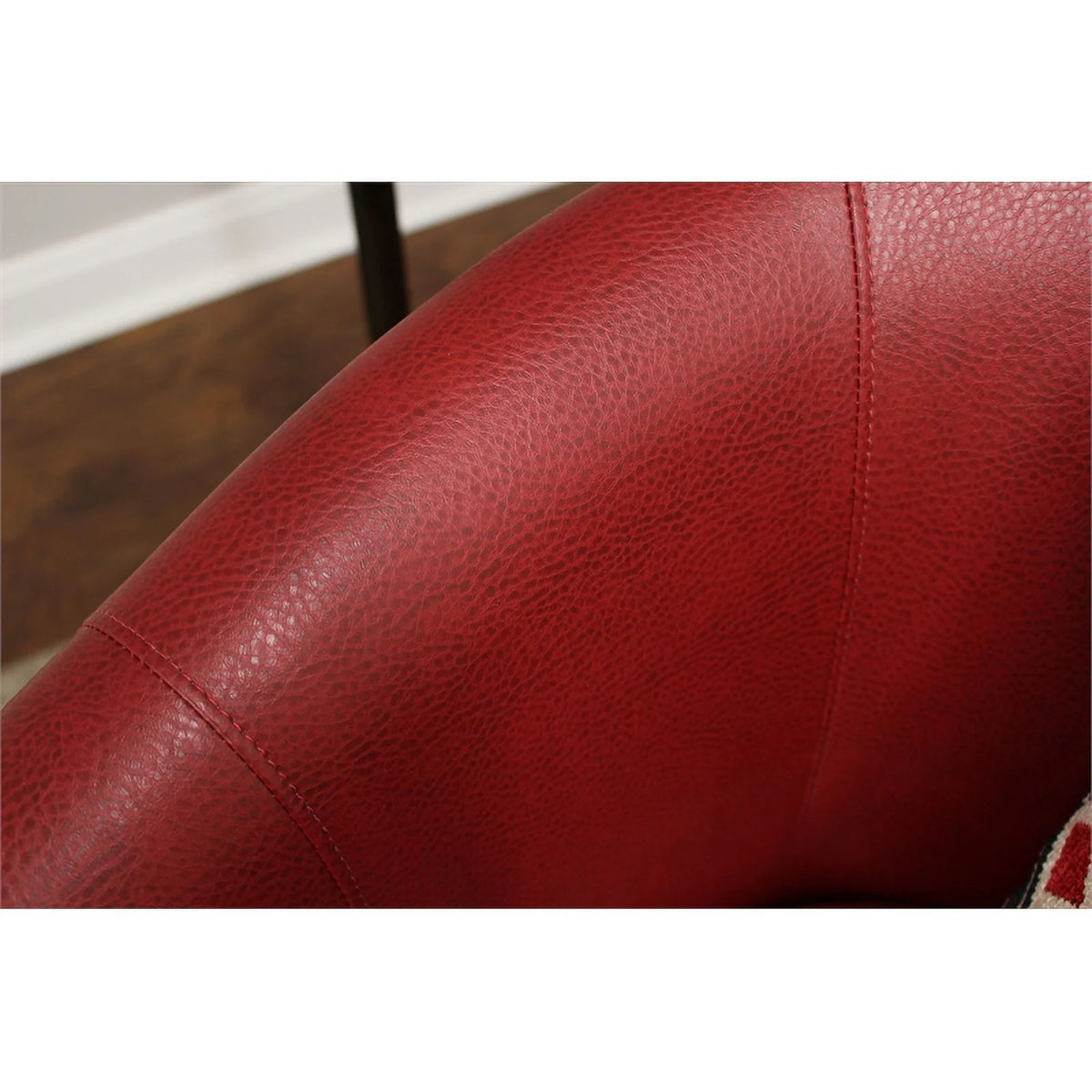 Red Faux Leather Club Chair G6528