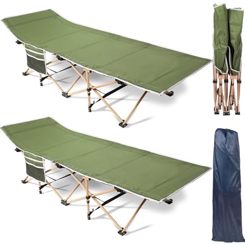 2 Pack 450lbs Camping Cot with Carry Bag Portable Folding Heavy Duty Bed X717