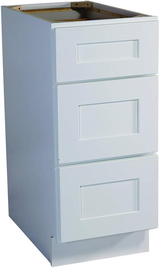 White Shaker 15-Inch Drawer Base Cabinet N628
