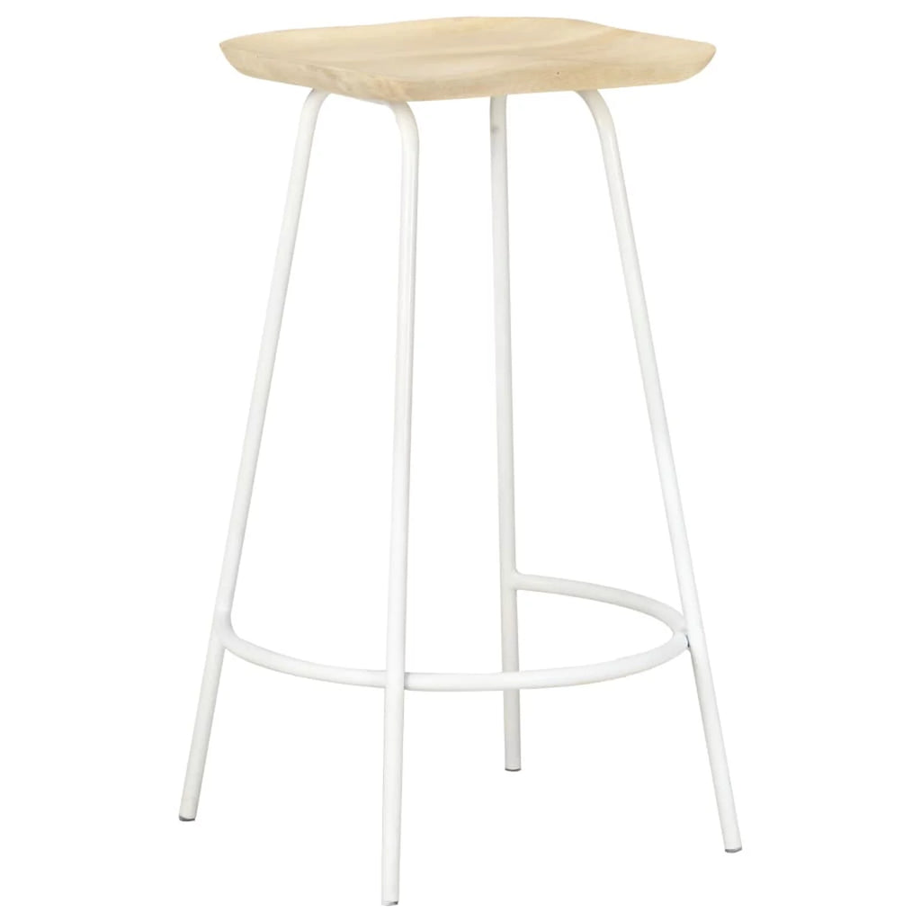 4 Piece Mango Wood Bar Stools with Footrest A253996