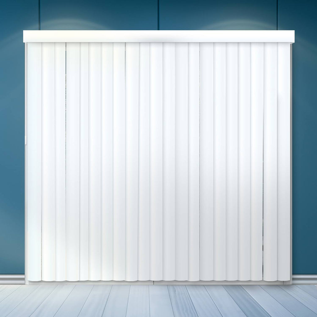 White Cordless Vertical Window Blinds, 78 inch x 84 inch B3865