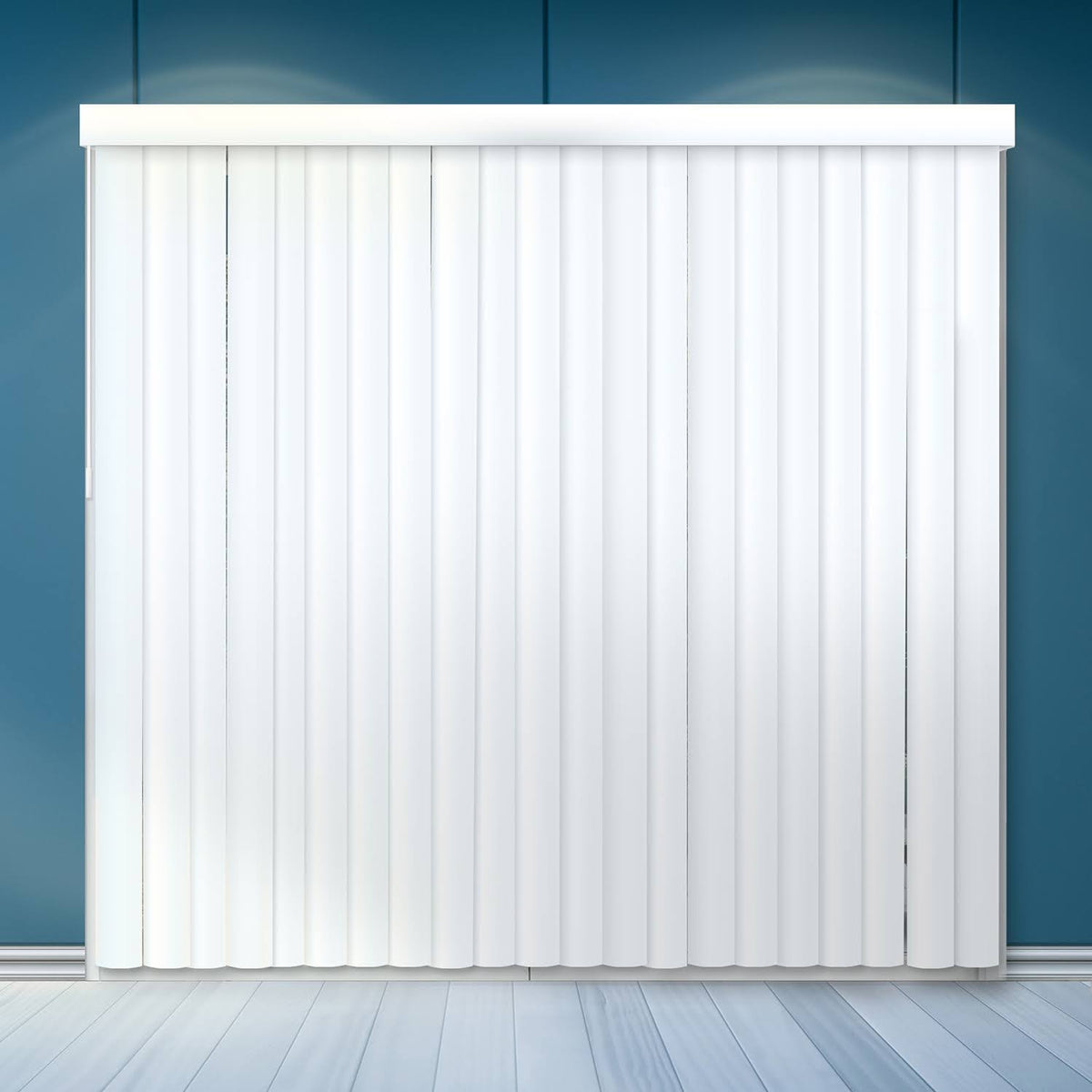 White Cordless Vertical Window Blinds, 78 inch x 84 inch B3865