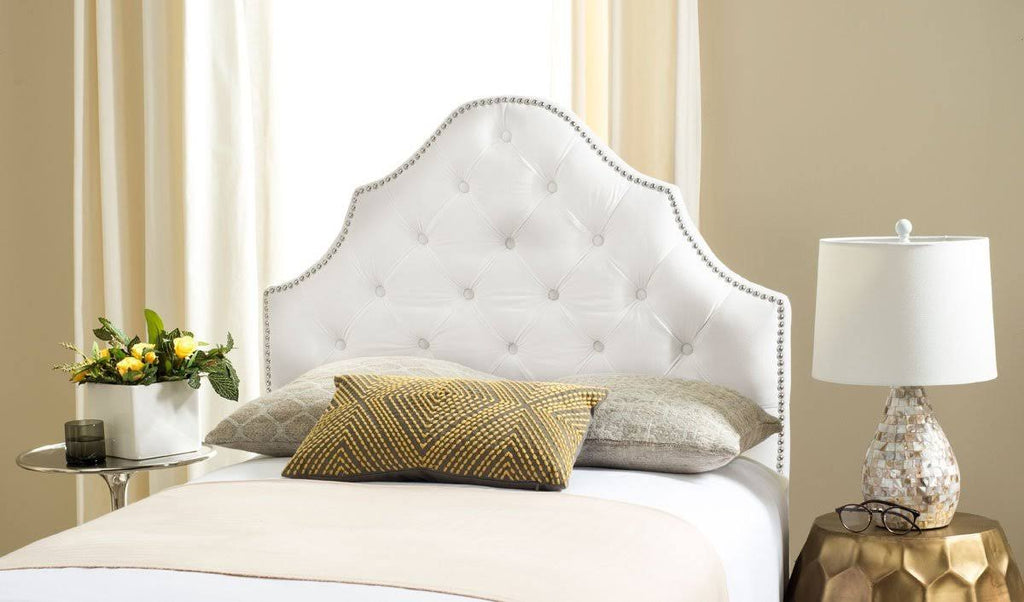 White King Tufted Velvet Headboard Q8584