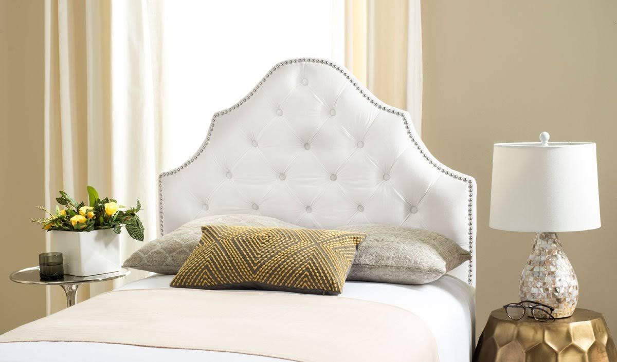 White King Tufted Velvet Headboard Q8584