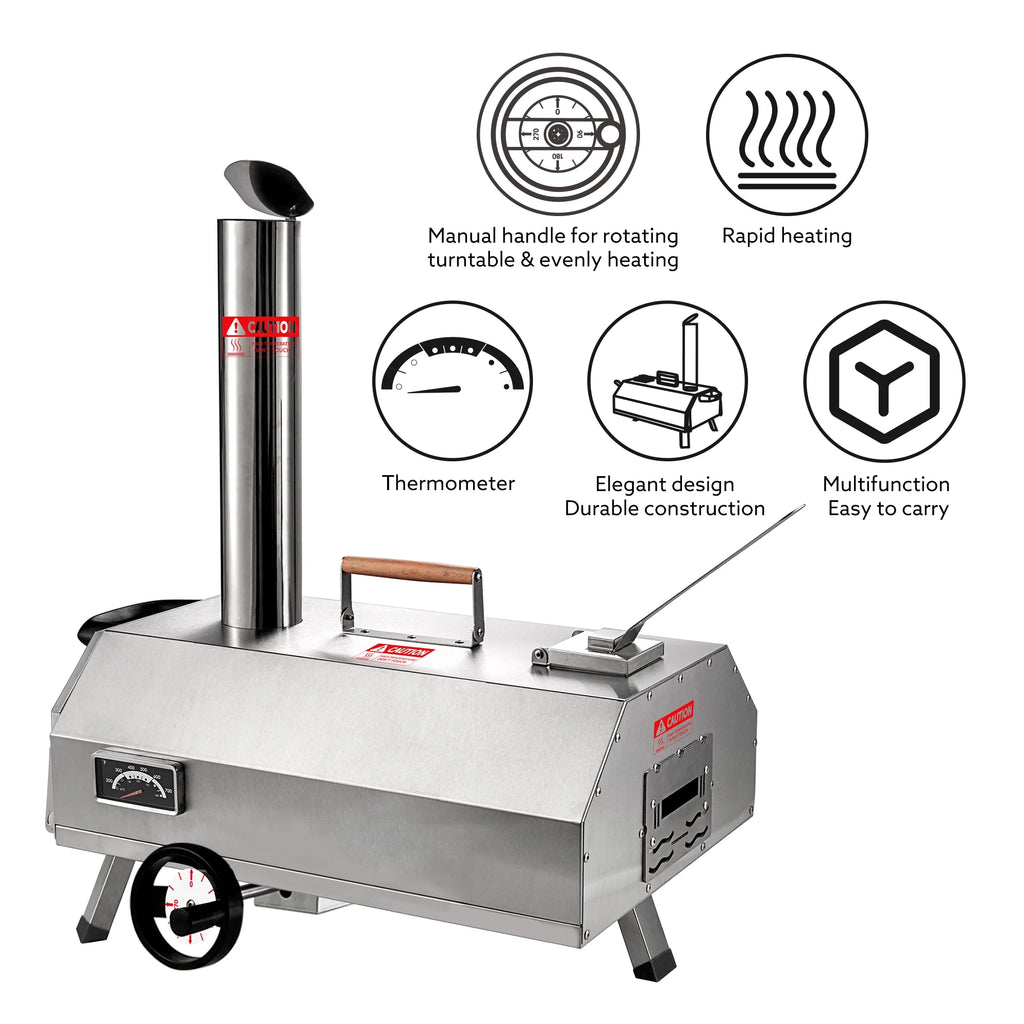 Wood Pellet Fired Pizza Oven with 10PCS Accessories Q511