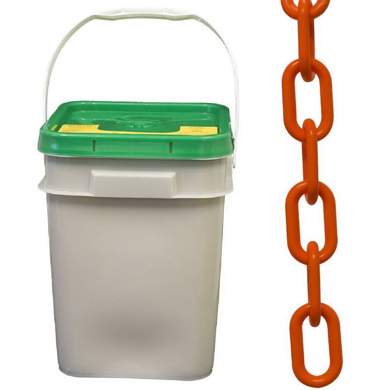 Heavy Duty Plastic Chain, 120 Feet, Safety Orange O539005