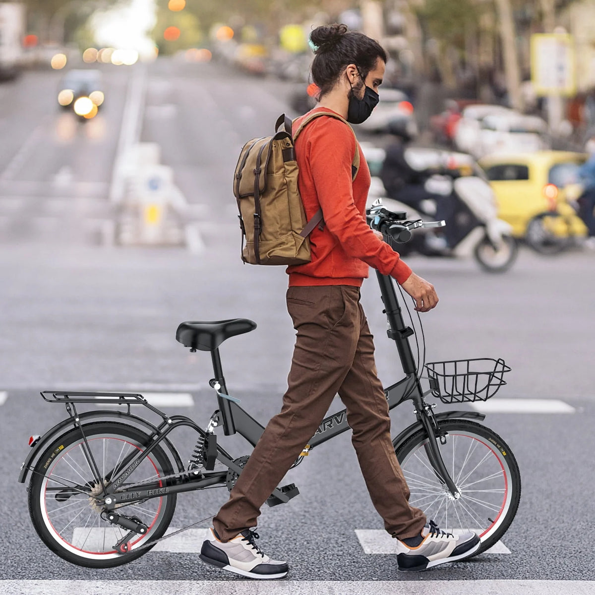 7 Speed Folding Bike with Carbon Steel Frame M30308