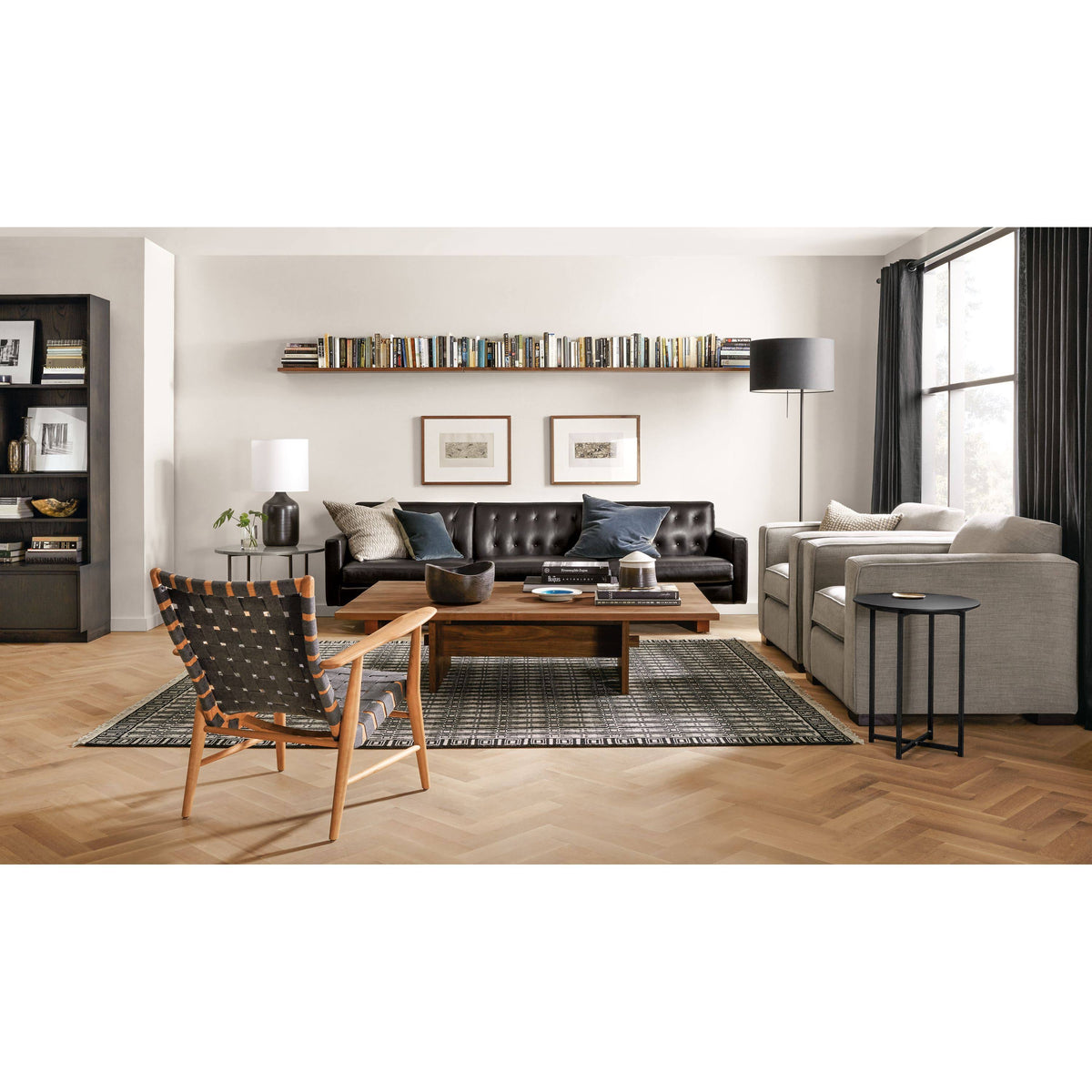 Modern Classic Round End Table with Recycled Natural Steel and Satin Etched Tempered Glass Top N132534