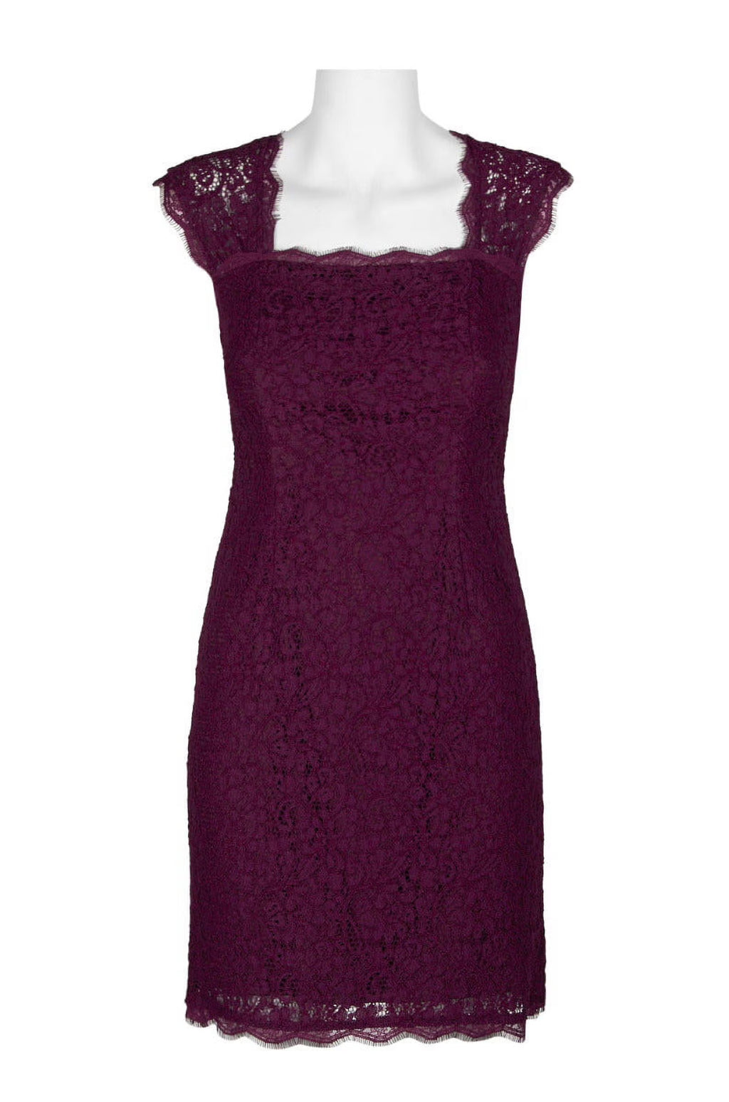 Square Neck Sleeveless Floral Lace Dress A229806