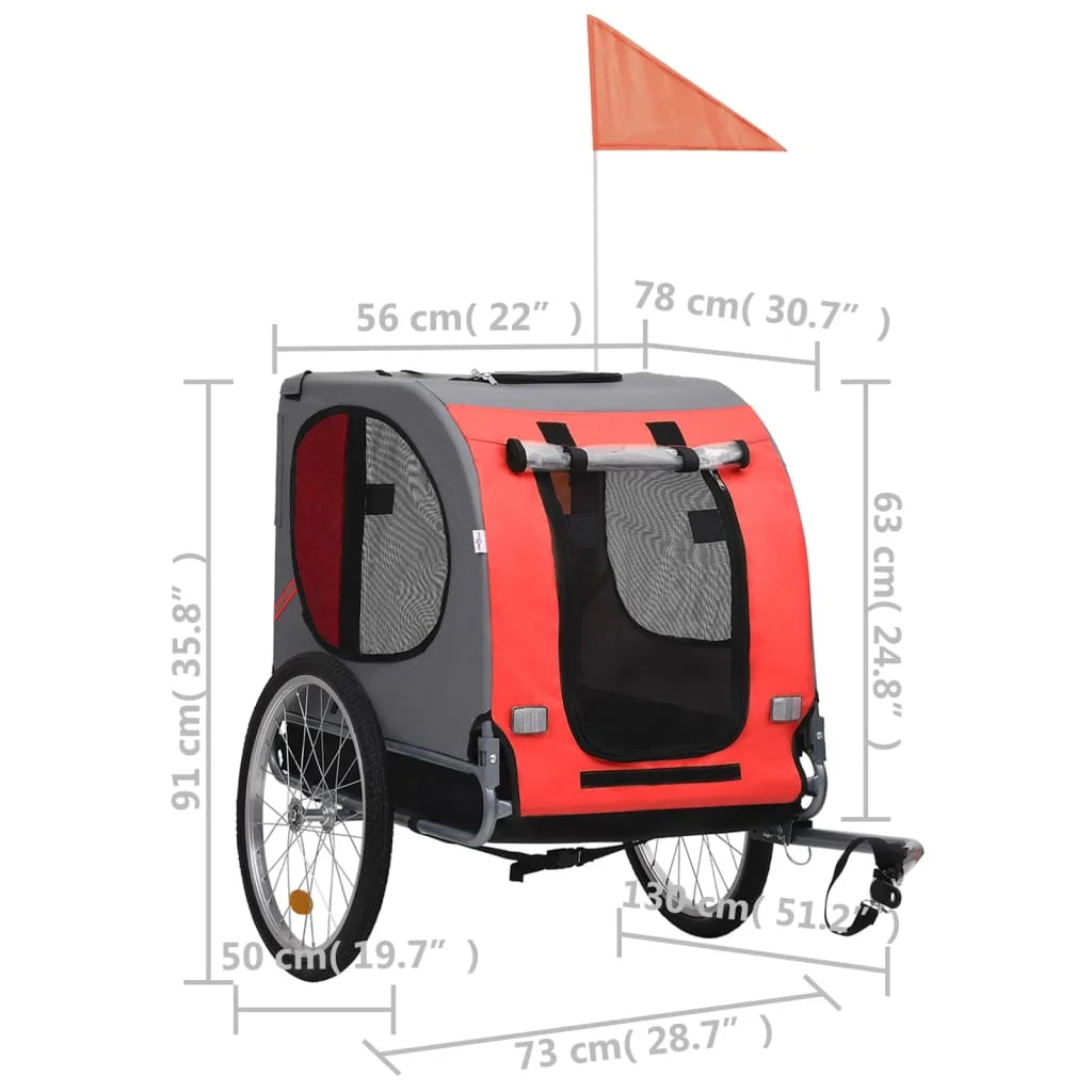 Red and Black Dog Bike Trailer M2348