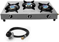 3 Burner Stainless Steel Propane Stove with Hose & Regulator U86873